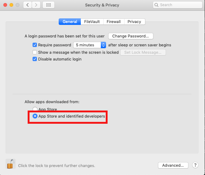 Autoriser la connexion sur macOS